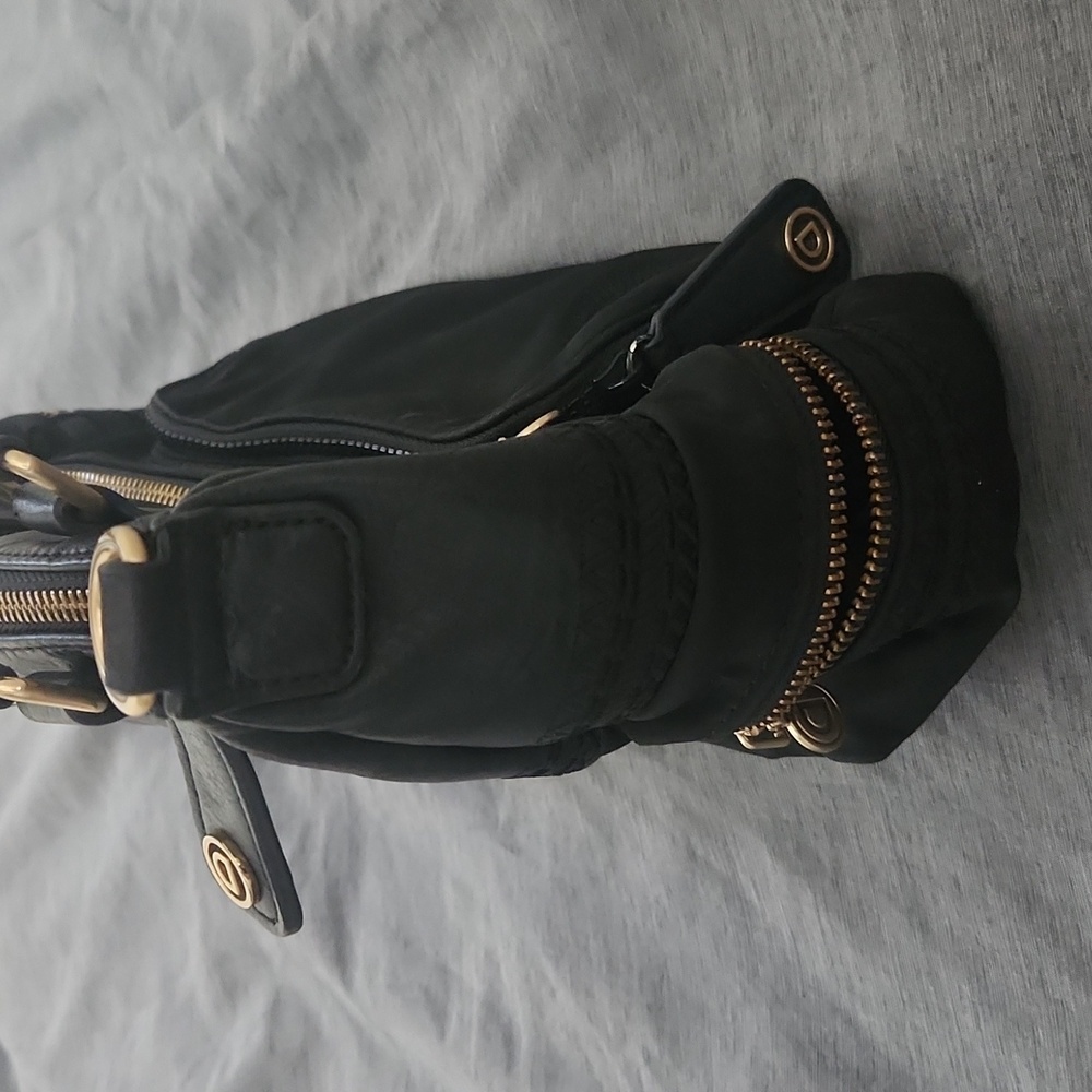 Desigual Black Satchel with Gold Accents - Picture 3 of 6